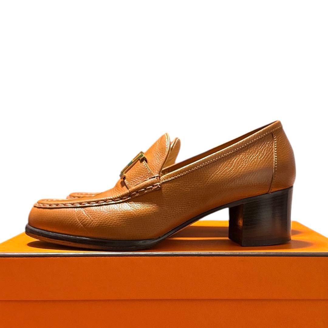 エルメス　ヒール　レザー ローファー 箱付き　36.5