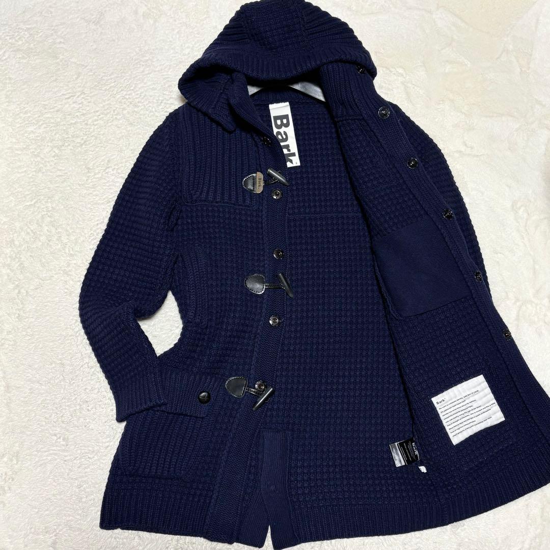 Bark バーク ダッフルコート ニット フード取外し 2way ネイビー M