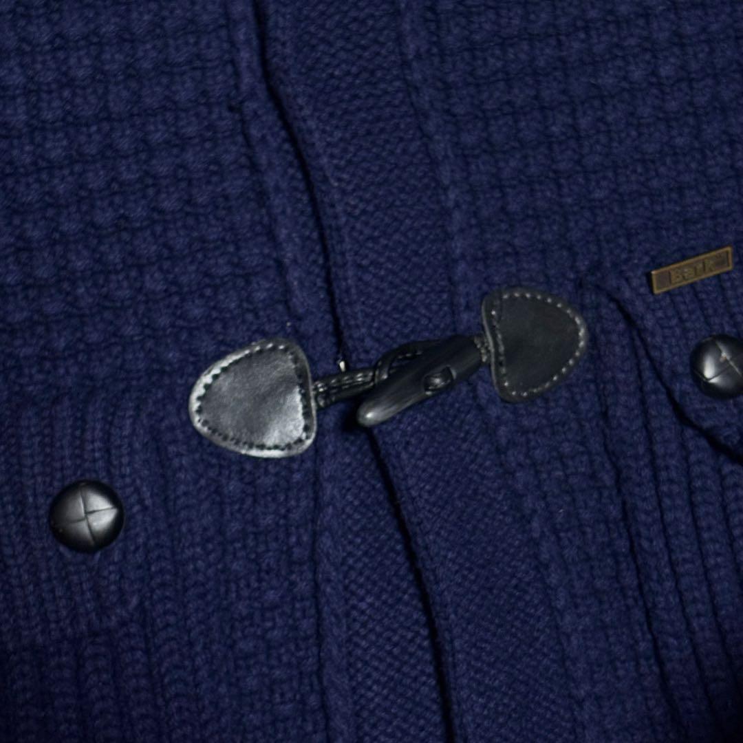 Bark バーク ダッフルコート ニット フード取外し 2way ネイビー M