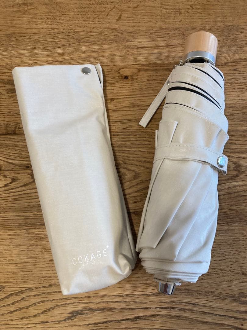 よ*ー様 COKAGEプラス 手開き日傘 3段折りたたみ傘　ラテベージュ