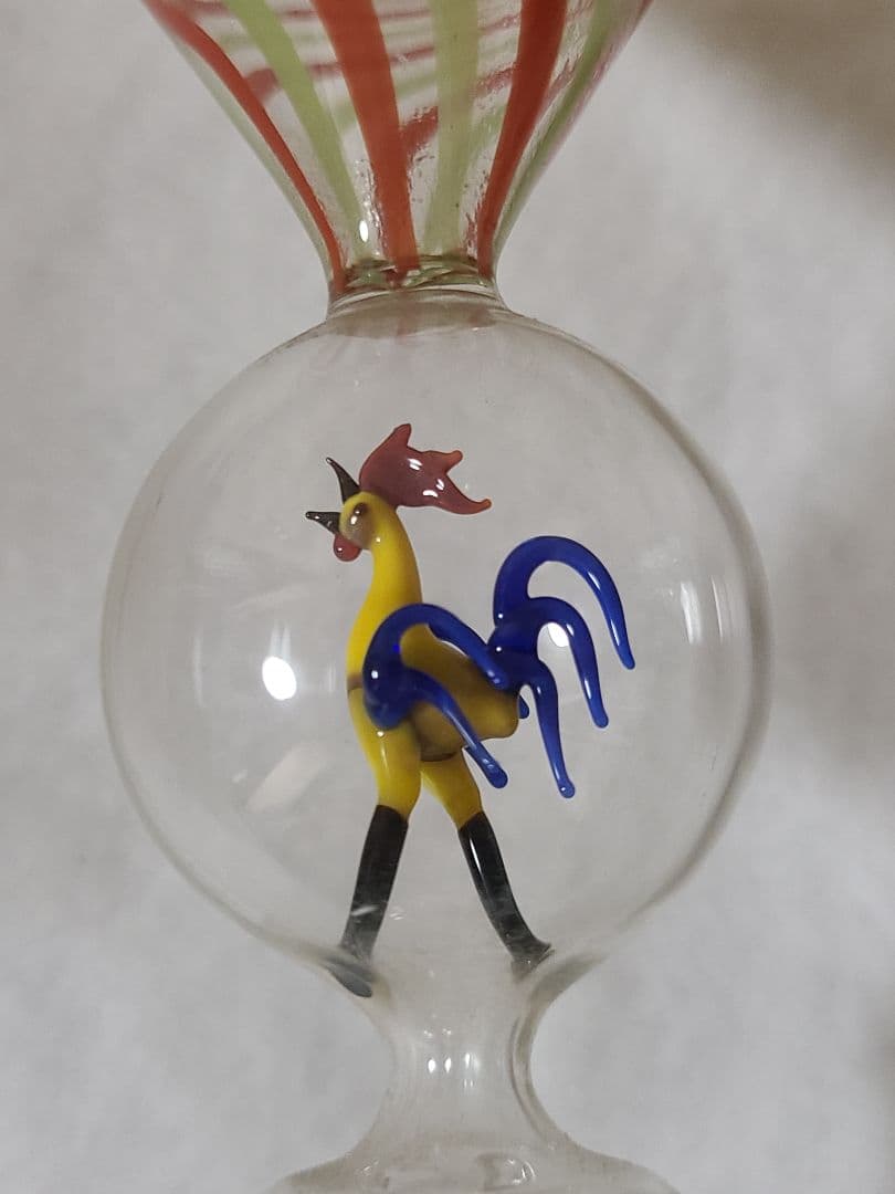 オーストリアビミエ工房アンティークフィギュア入りグラス