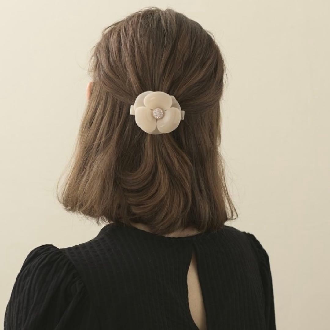 【極美品】アレクサンドルドゥパリ　カメリア　バレッタ