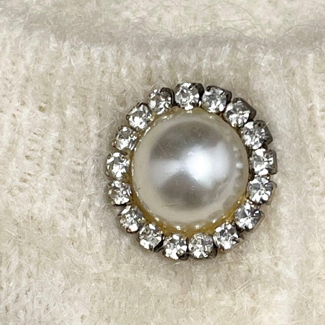 ルルウィルビー モヘア ショート丈 カーディガン ビジューボタン ふわふわ