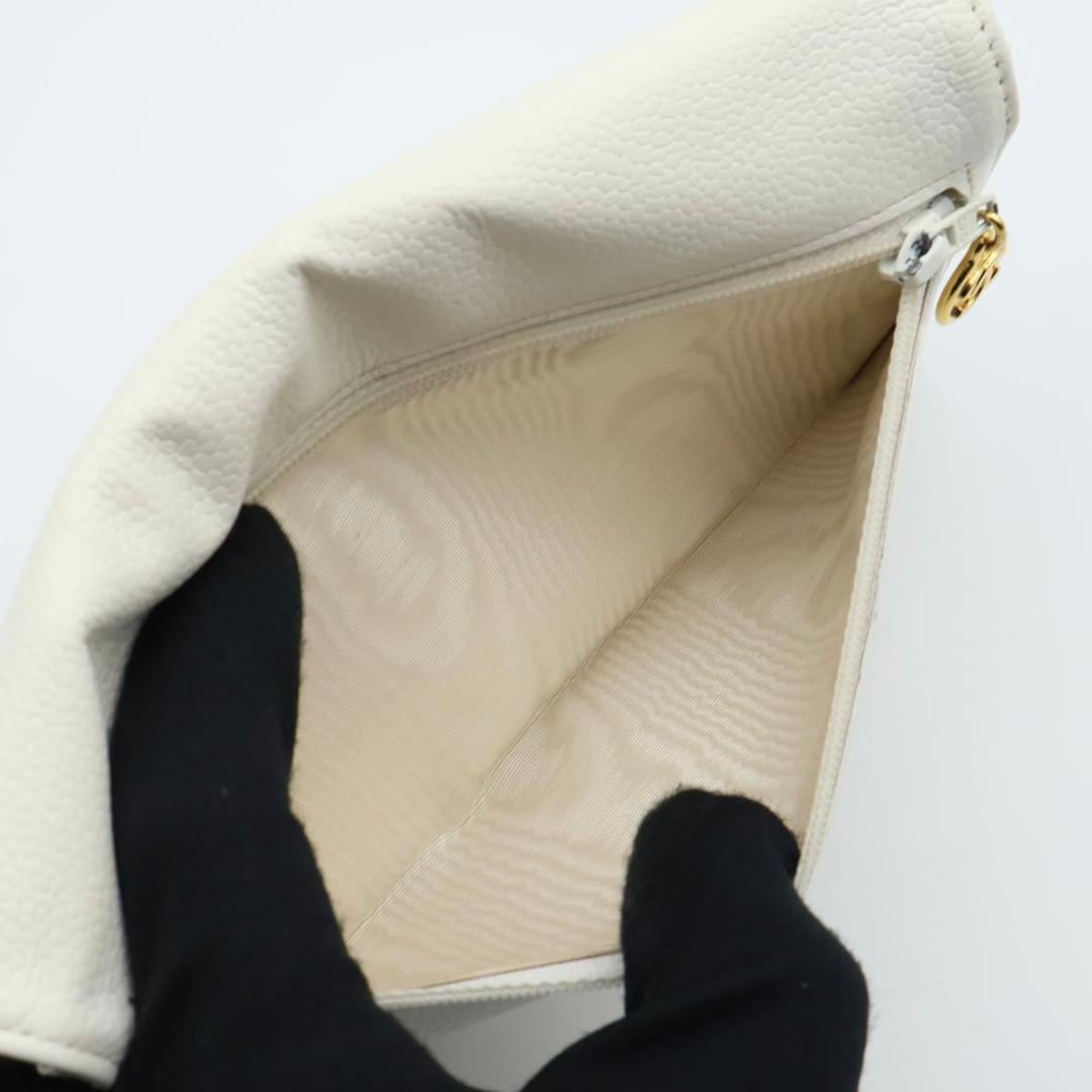 【極美品】CHANEL デカココ　フラップ長財布　キャビアスキン　白