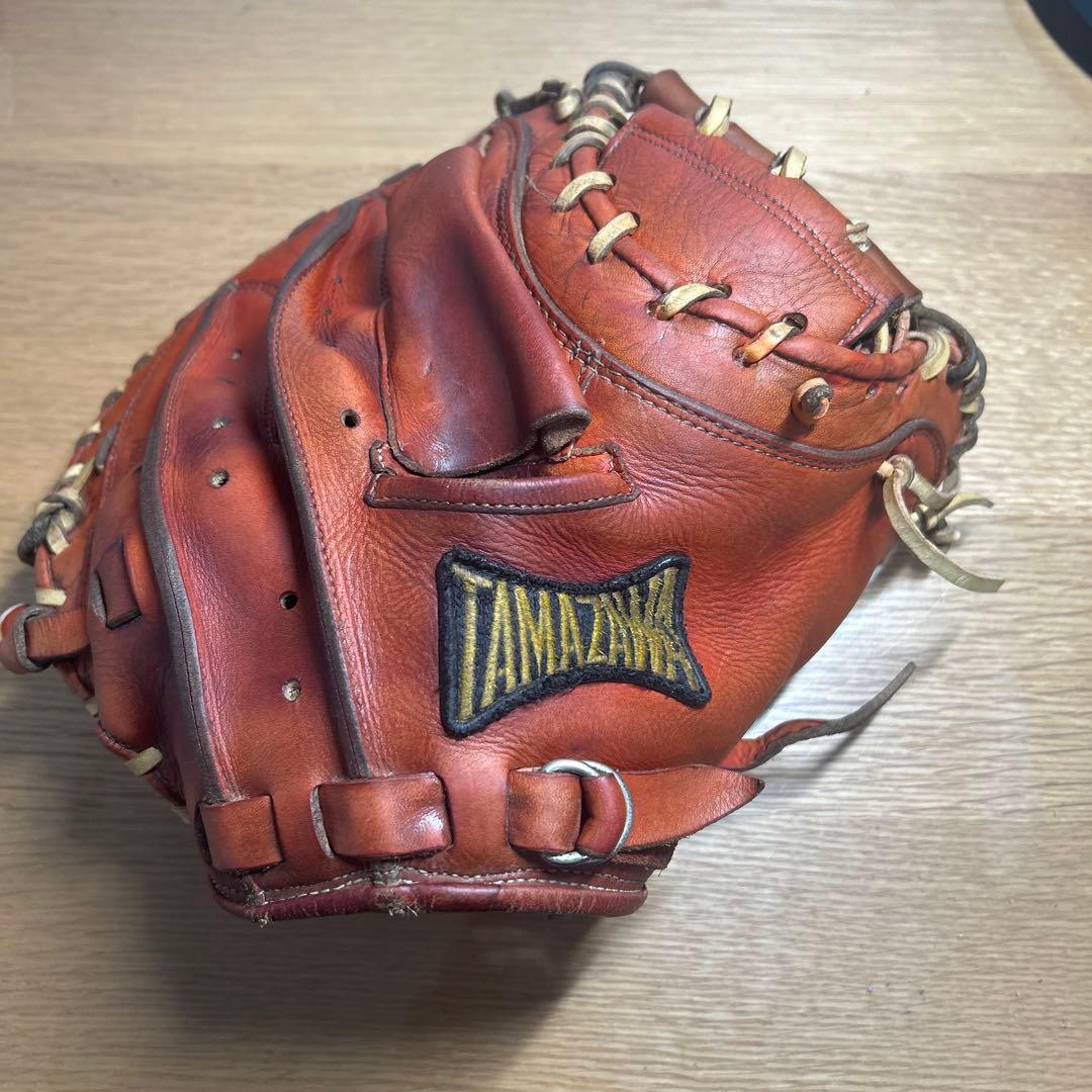 TAMAZAWA硬式 キャッチャーミット 赤×キャメル 型付け済み