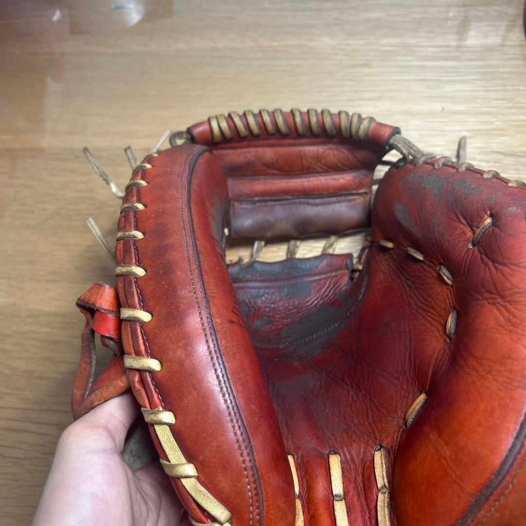 TAMAZAWA硬式 キャッチャーミット 赤×キャメル 型付け済み