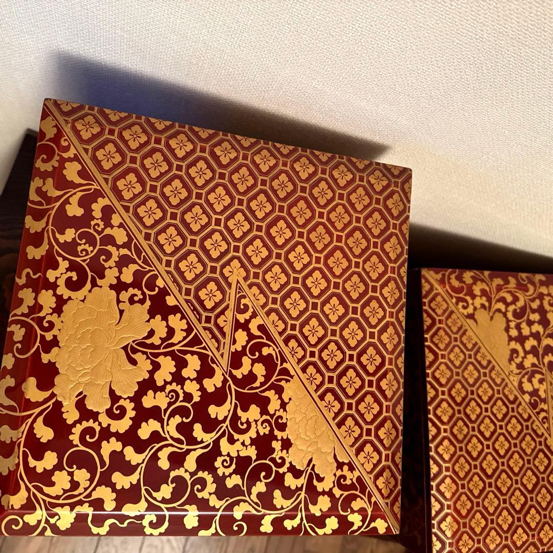 natsu様ご購入ご検討用出品 ◆塗り重箱　ニ段/三段　蒔絵あしらい◆
