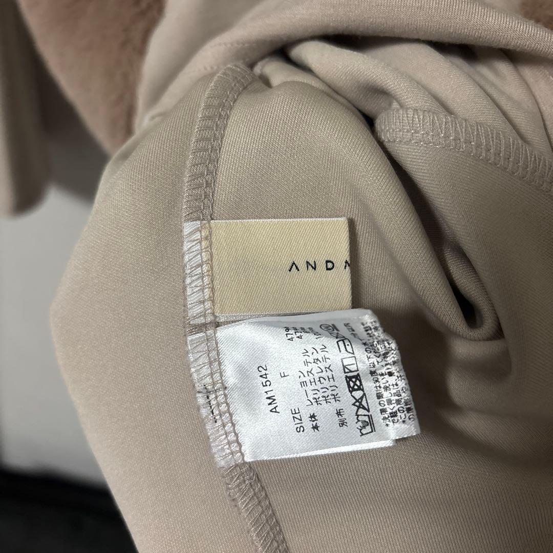 ANDMARY Fur pocket mini dress ベージュ