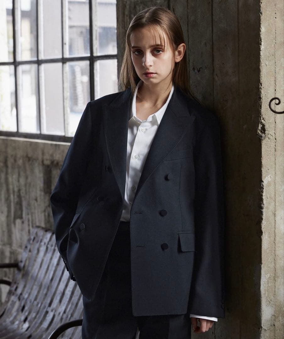 clel スーパー100s 尾州ウールダブルテーラードジャケット