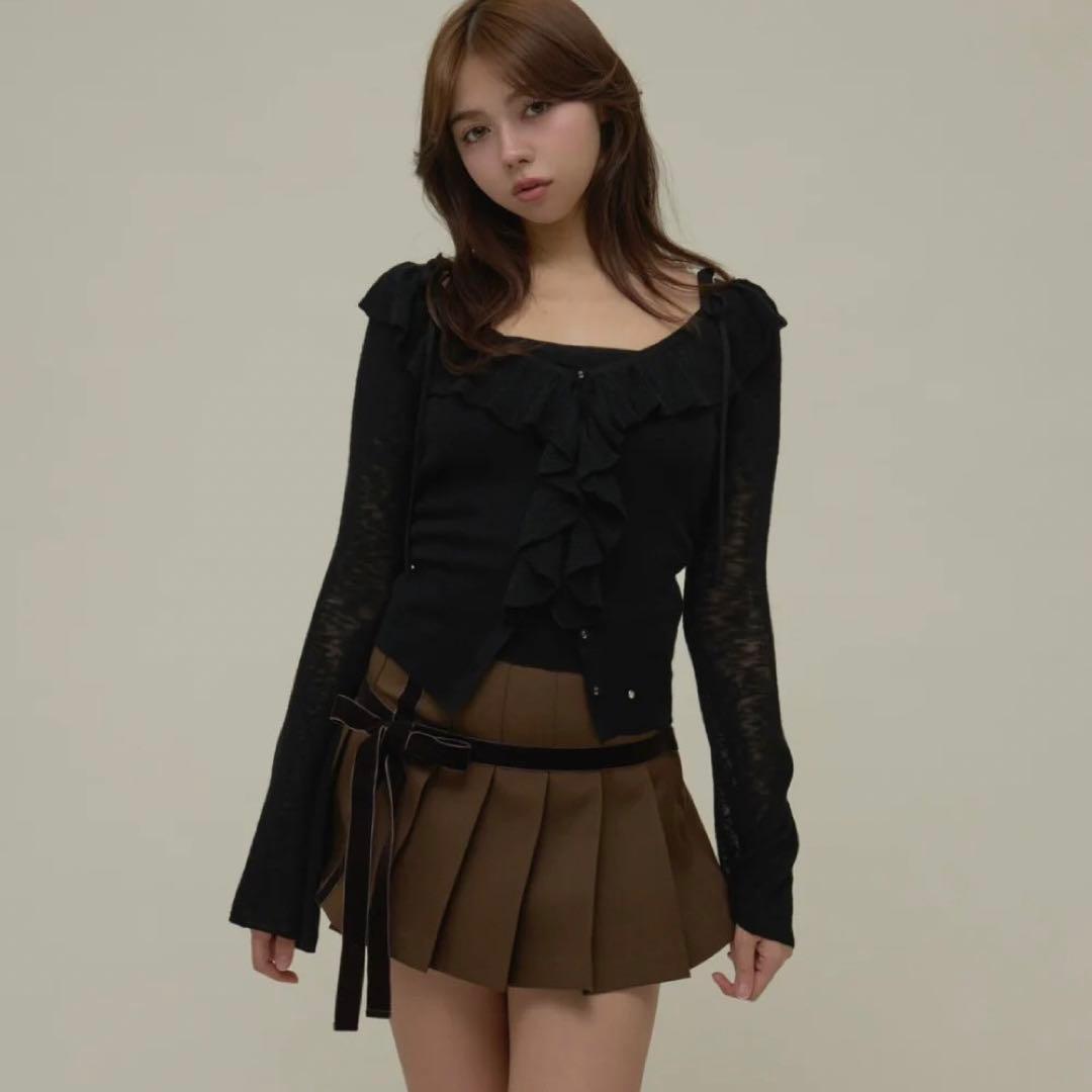 スカート ANDMARY Valentine ribbon mini skirt