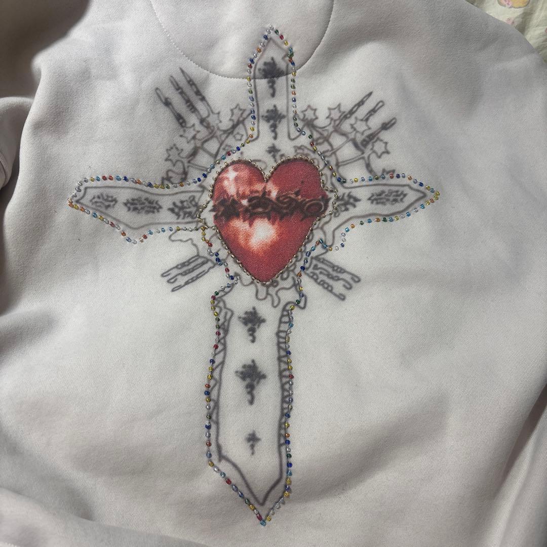 トップス sculptor Beaded Saint Hoodie Zip-Up