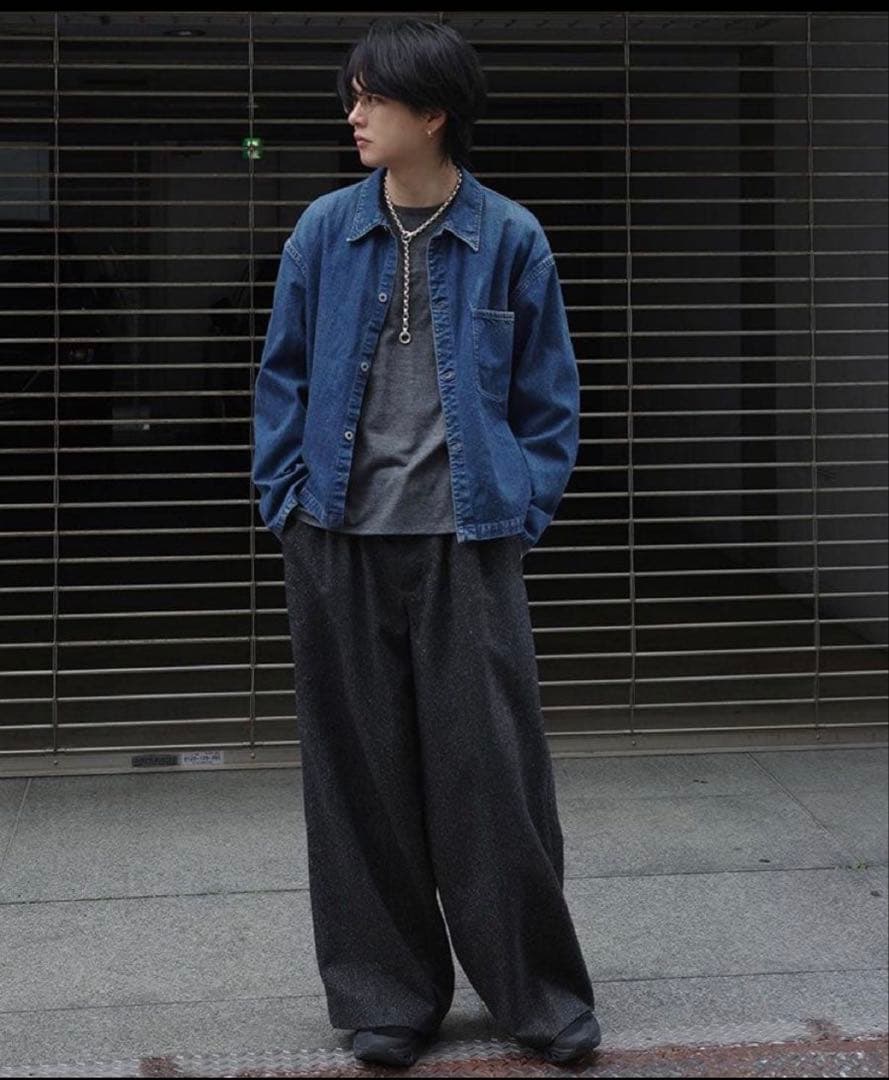 LIDNM SILK NEP WOOL PANTS Sサイズ