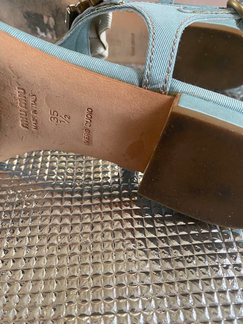 MIU MIU 水色 トングサンダル