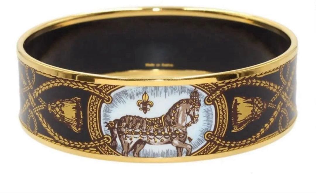 美品 エルメス エマイユGM 七宝焼き バングル ブレスレット