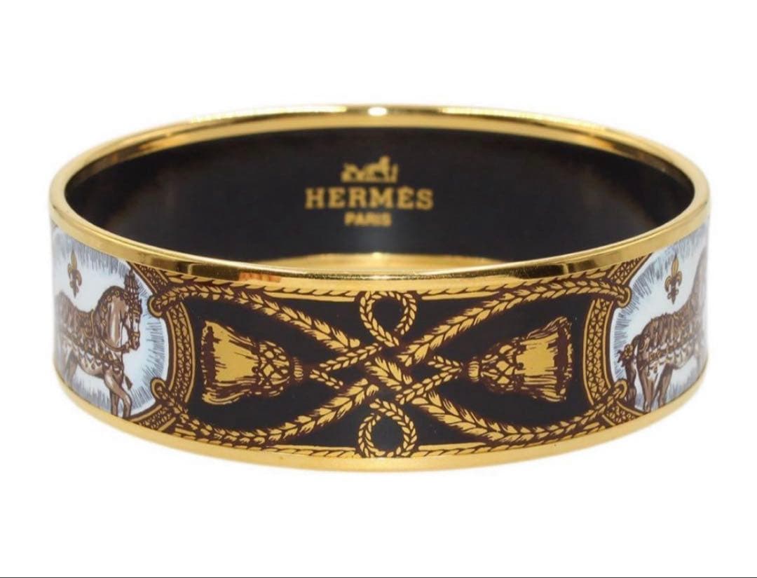 美品 エルメス エマイユGM 七宝焼き バングル ブレスレット