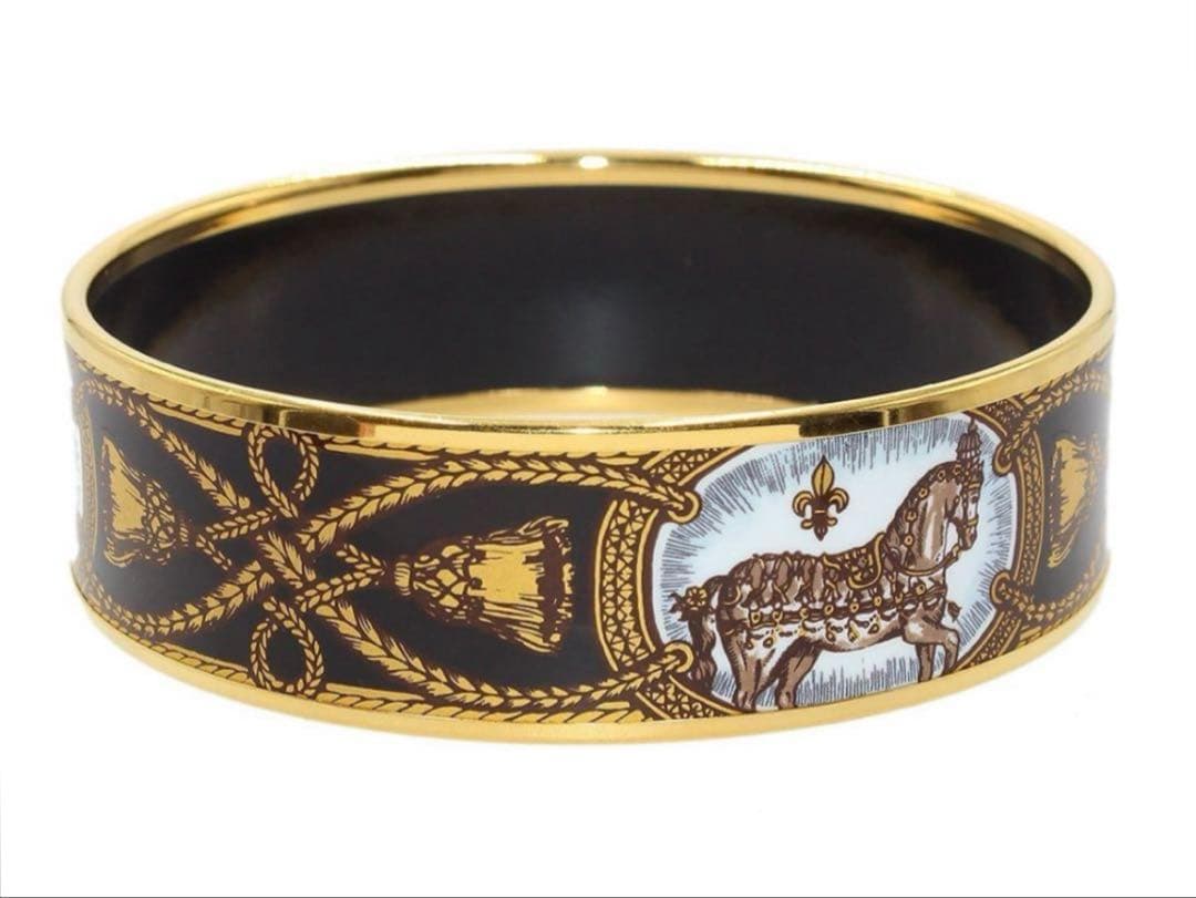 美品 エルメス エマイユGM 七宝焼き バングル ブレスレット