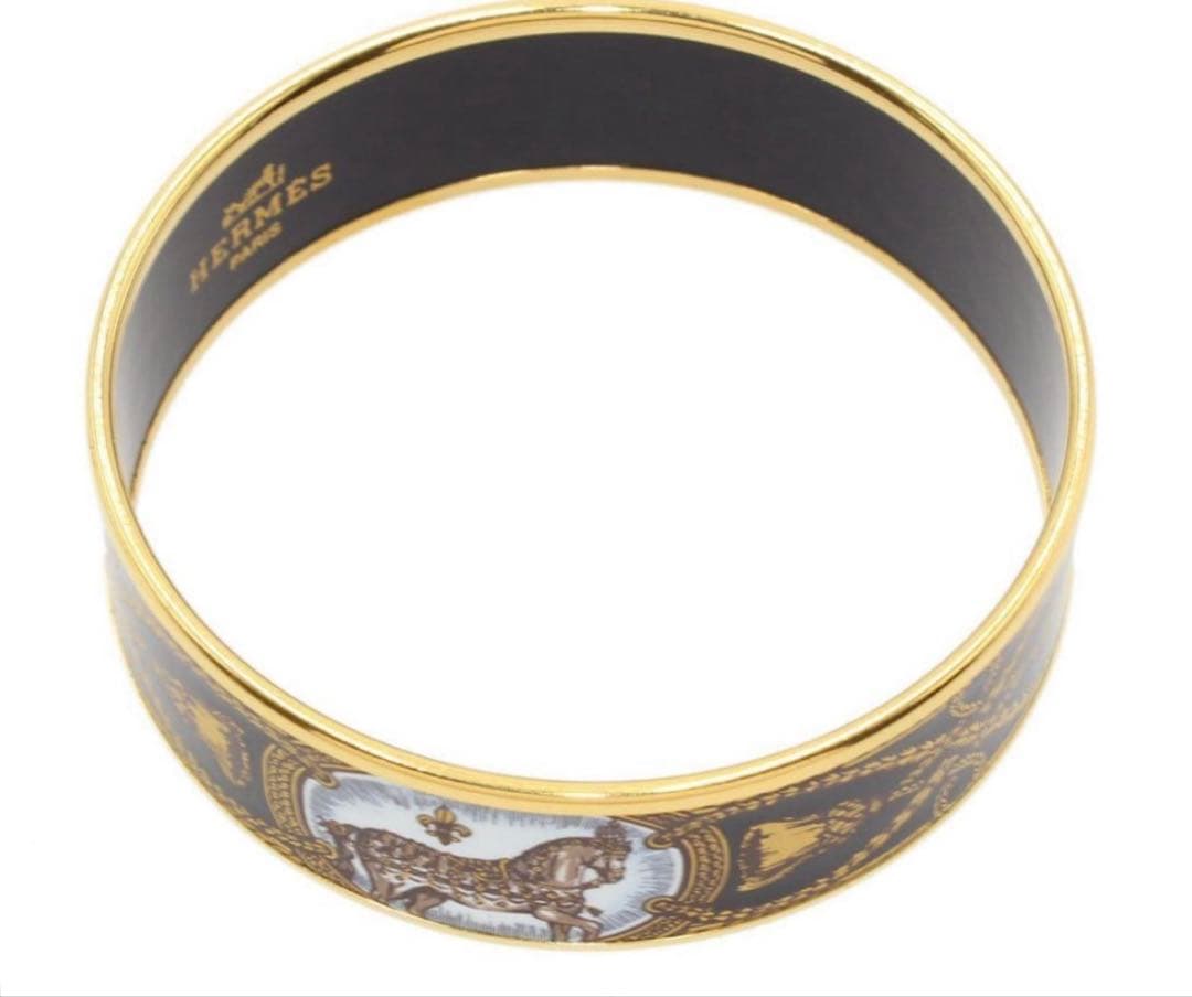 美品 エルメス エマイユGM 七宝焼き バングル ブレスレット