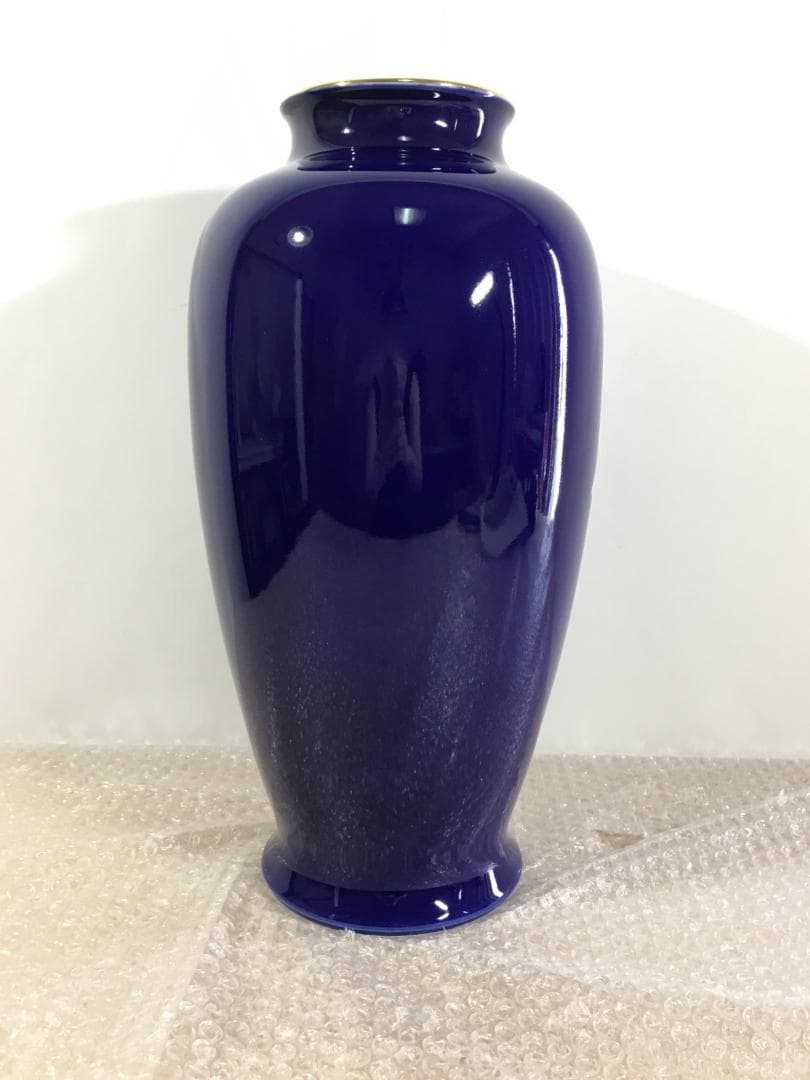 深川製磁 新品未使用超美品！ 瑠璃 牡丹 金彩 花瓶 大花瓶 花生 高さ38cm