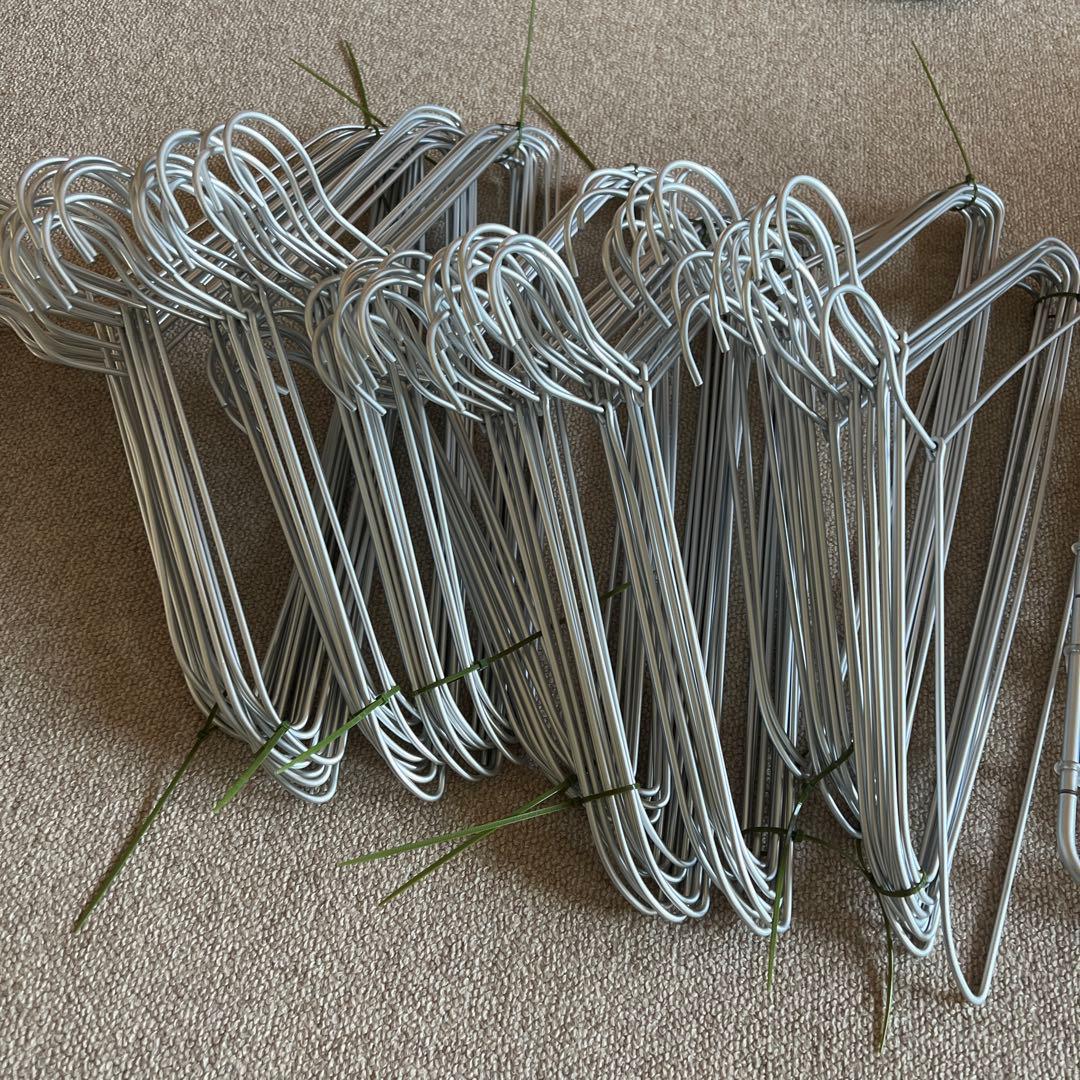 無印MUJIアルミ・ハンガー 45センチ91本➕ピンチ2個