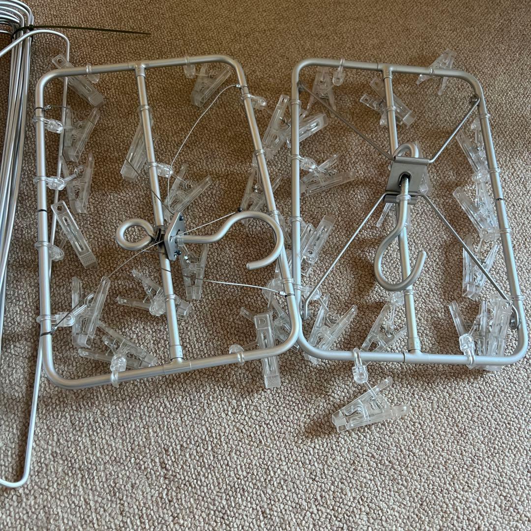 無印MUJIアルミ・ハンガー 45センチ91本➕ピンチ2個