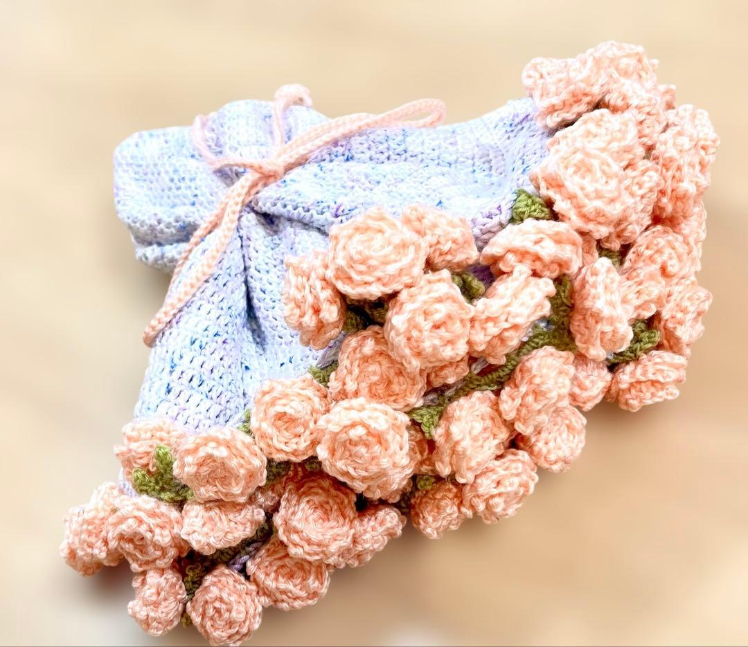 花束ブランケット　ピンクローズ