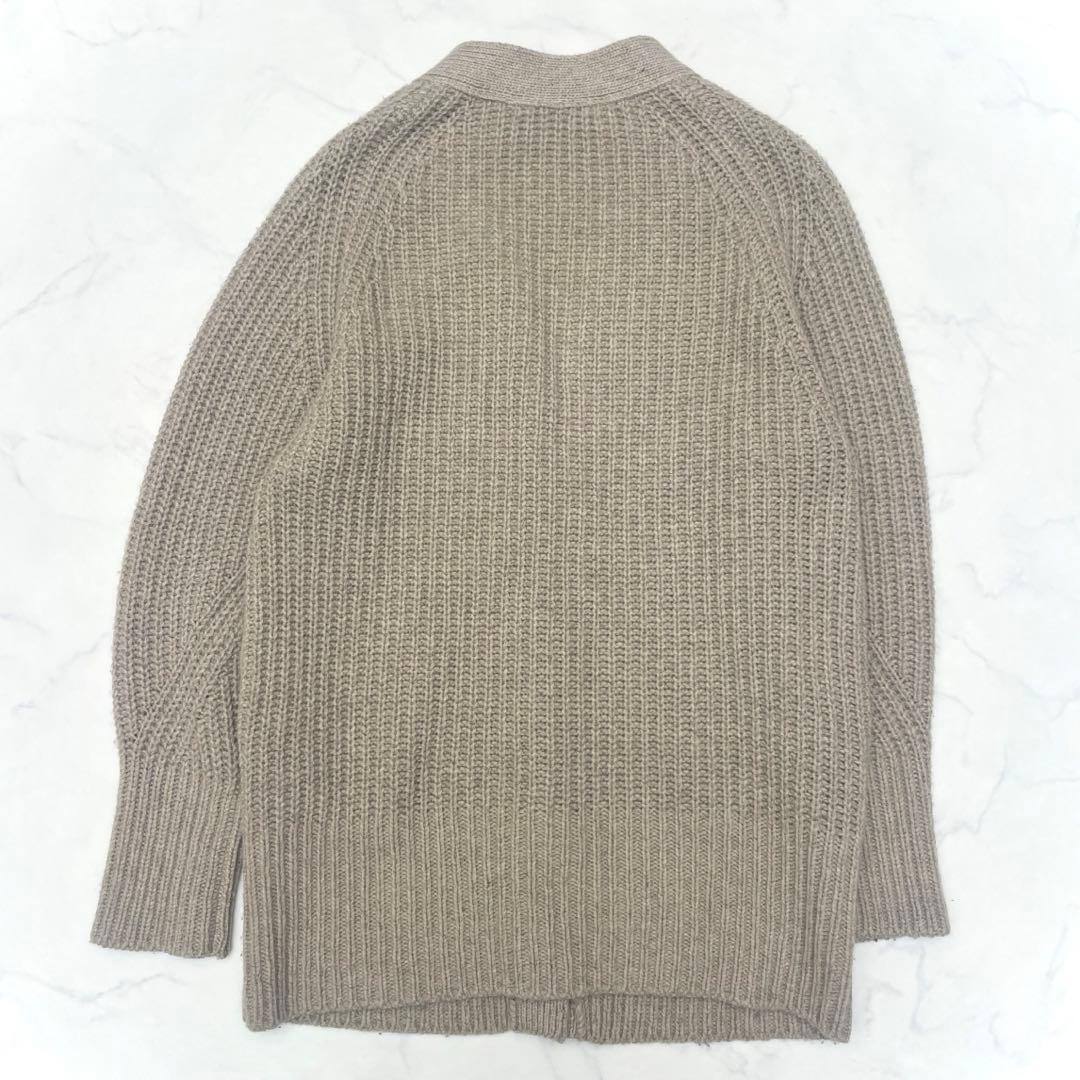 美品 TICCA ティッカ Vネックカーディガン ウールシルク 日本製 モカ