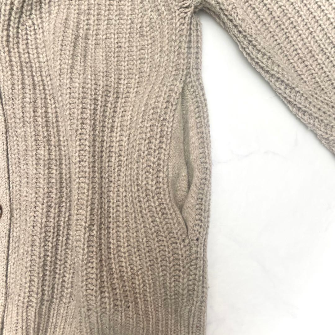 美品 TICCA ティッカ Vネックカーディガン ウールシルク 日本製 モカ