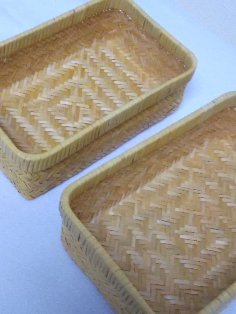 【鳥越竹細工】蓋付き 竹かご すず竹