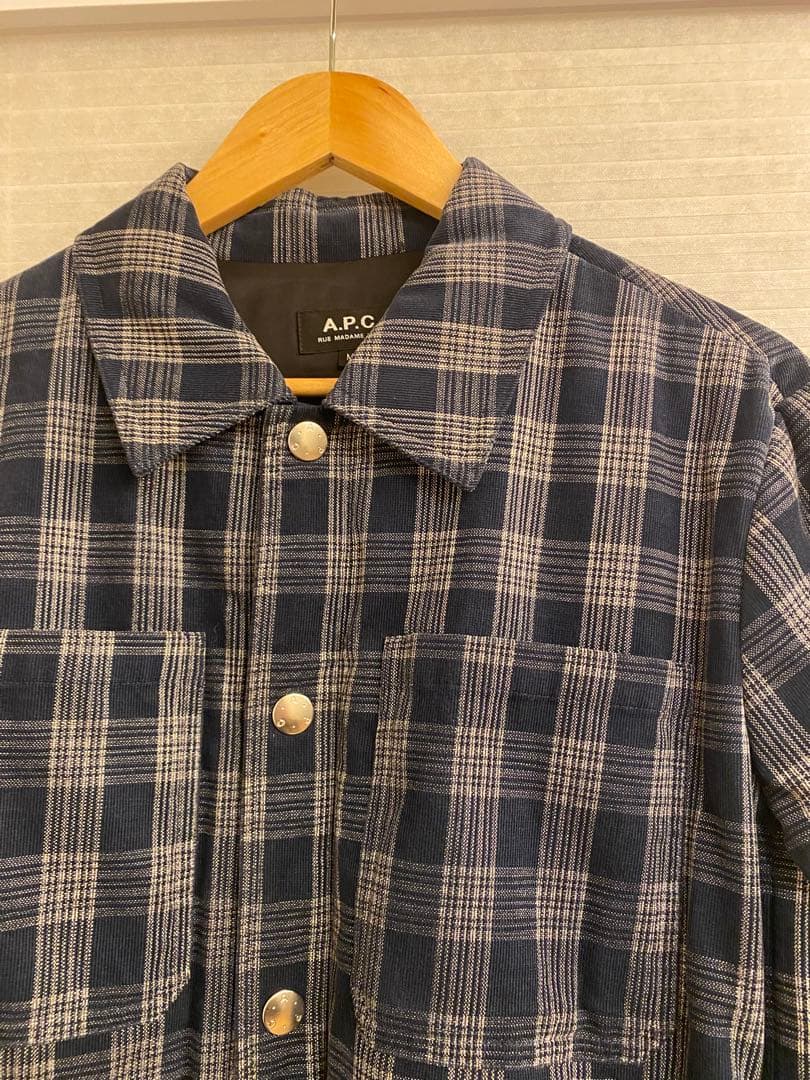 A.P.C. ネイビー チェック ジャケット　M