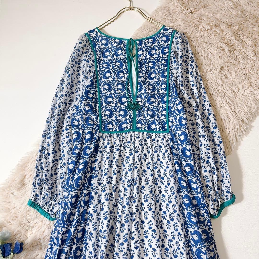 未使用級ꕥヌキテパ 完売 コットンジャガードコンビギャザードレス 桃さん着用