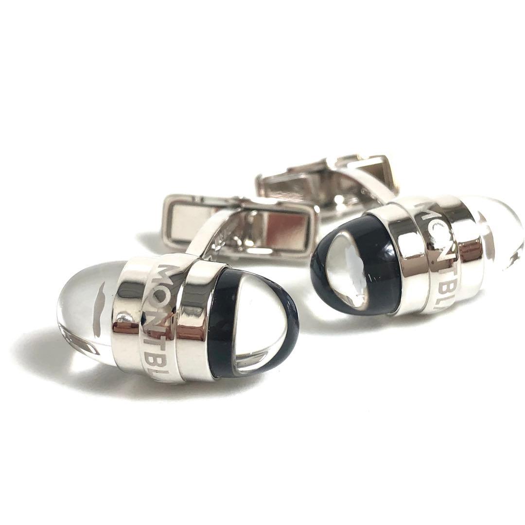 美品★1E426 モンブラン カフリンクス シルバー クリア ビジネス小物