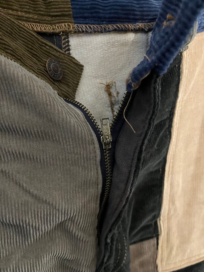60s コーデュロイ パッチワークパンツ Levi’sボタン／MIT片爪ジップ