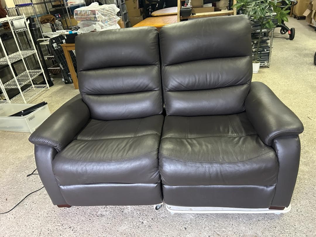 ニトリ 本革 電動リクライニングソファ Nビリーバ 2人掛け 美品