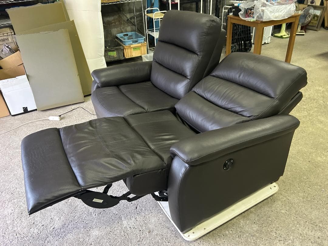 ニトリ 本革 電動リクライニングソファ Nビリーバ 2人掛け 美品