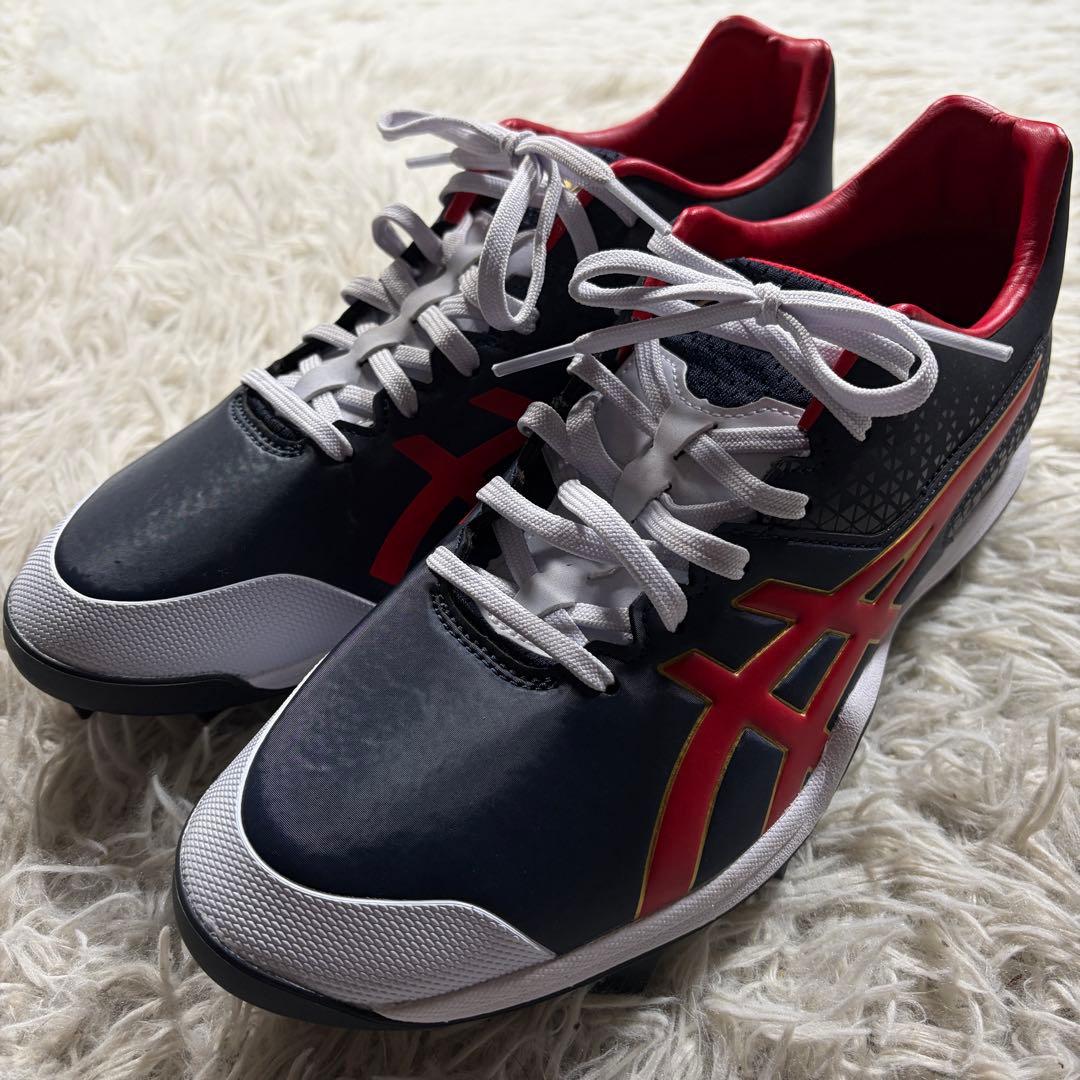 美品■ASICS 野球　スパイク　ジャパンスピード　26cm ブラック/レッド
