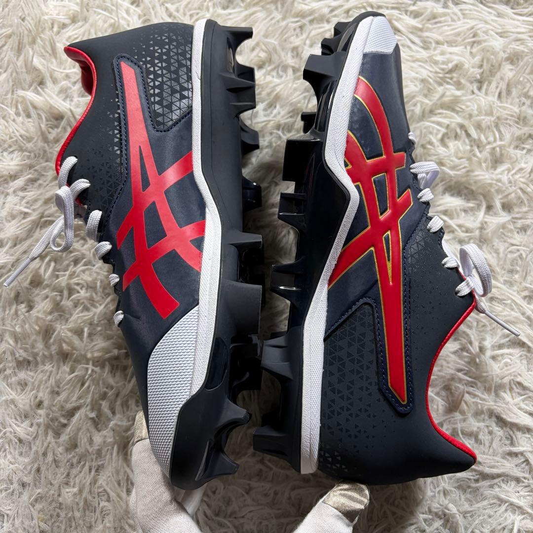 美品■ASICS 野球　スパイク　ジャパンスピード　26cm ブラック/レッド