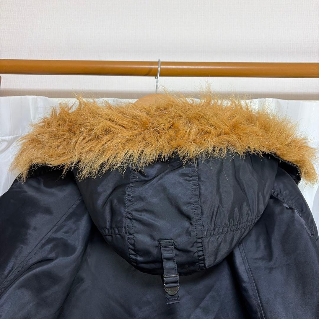 ヴィンテージ　N3B ファー付き黒ミリタリージャケット ビッグサイズ　寒波対策