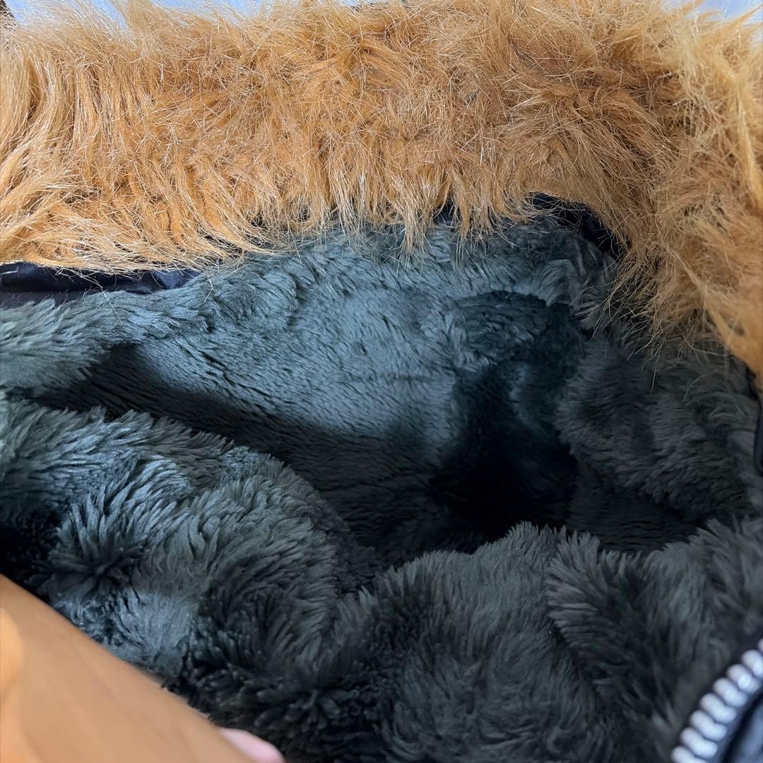 ヴィンテージ　N3B ファー付き黒ミリタリージャケット ビッグサイズ　寒波対策