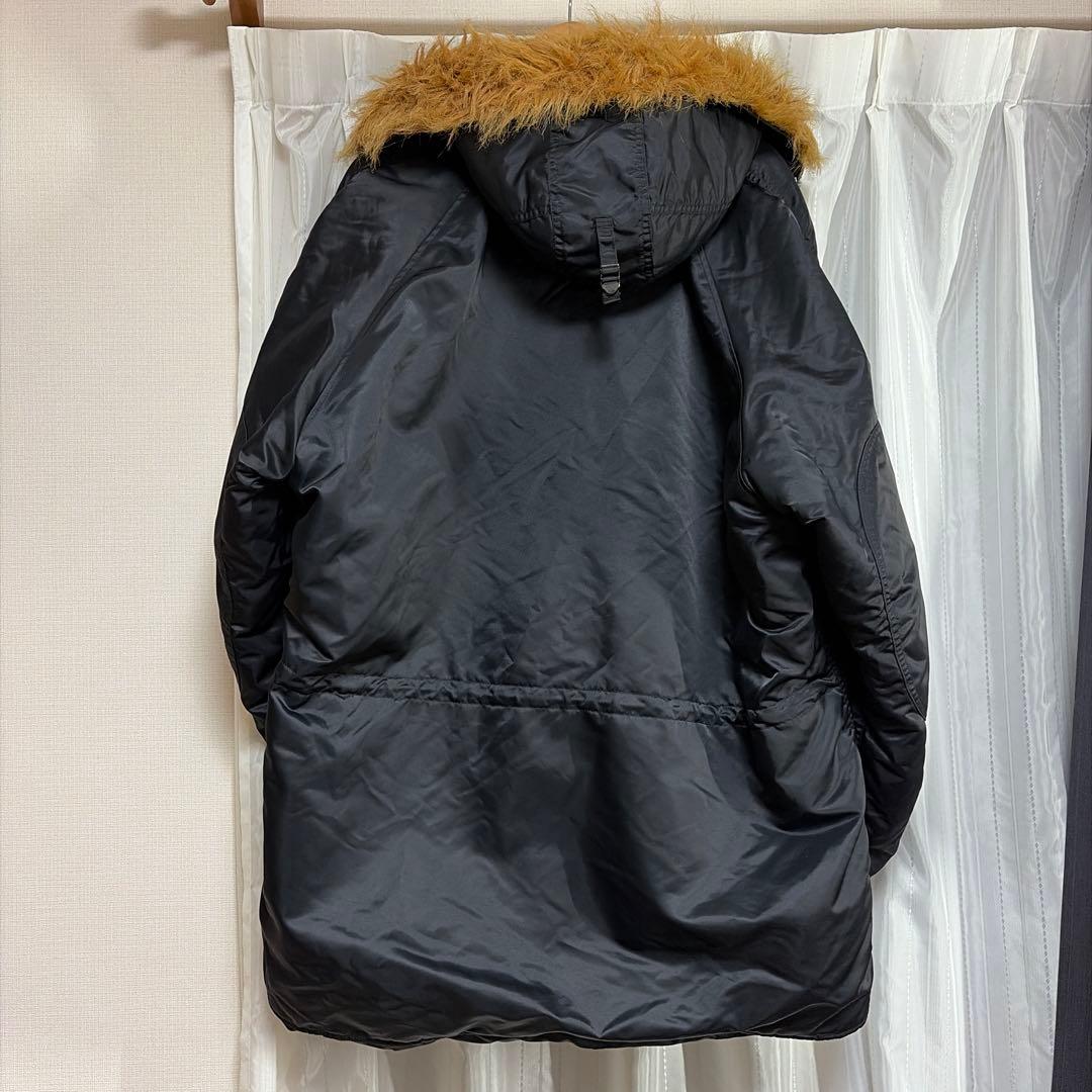 ヴィンテージ　N3B ファー付き黒ミリタリージャケット ビッグサイズ　寒波対策