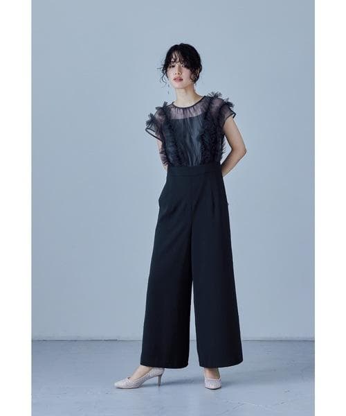 美品 niana ニアナ チュールドッキングパンツドレス M 結婚式 パーティー