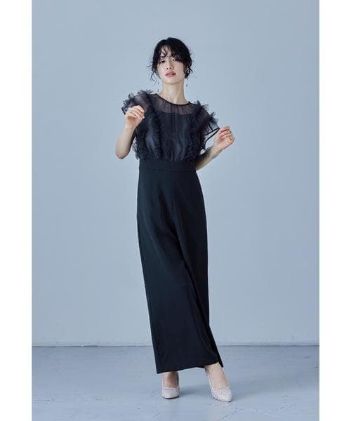 美品 niana ニアナ チュールドッキングパンツドレス M 結婚式 パーティー