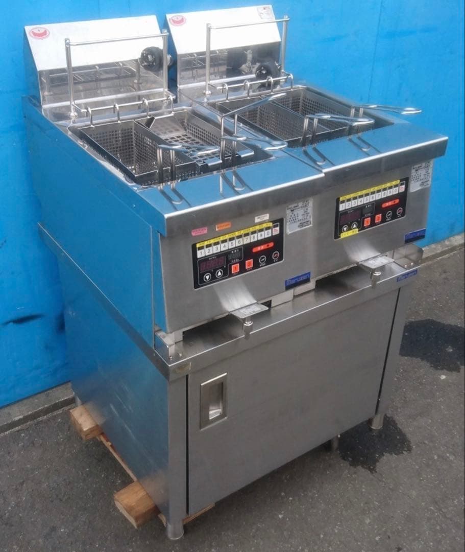 マルゼン MIF-MB7T 電気フライヤーセット3相 200V 2層フライヤー