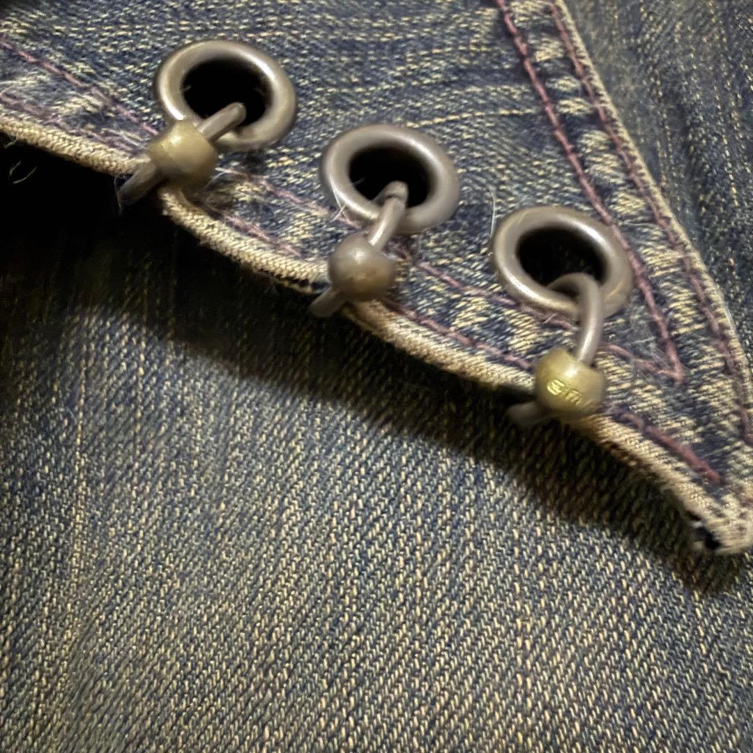 激レア！LED RECHWE 錆 ファー付きデニムジャケット M / y2k