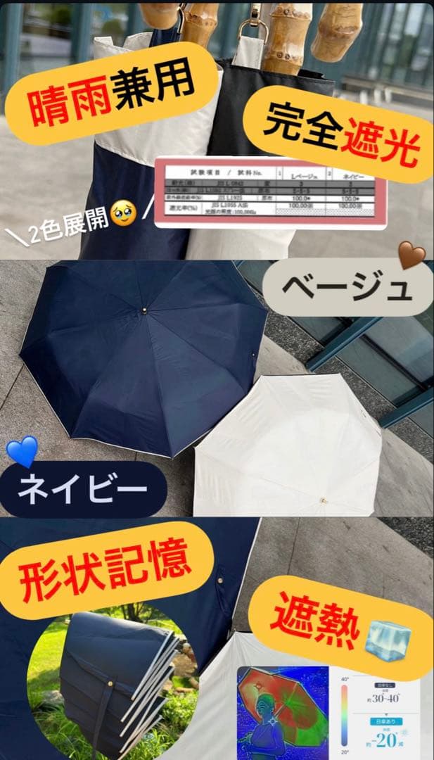 しいちゃん ネイビー 遮光 日傘 晴雨兼用