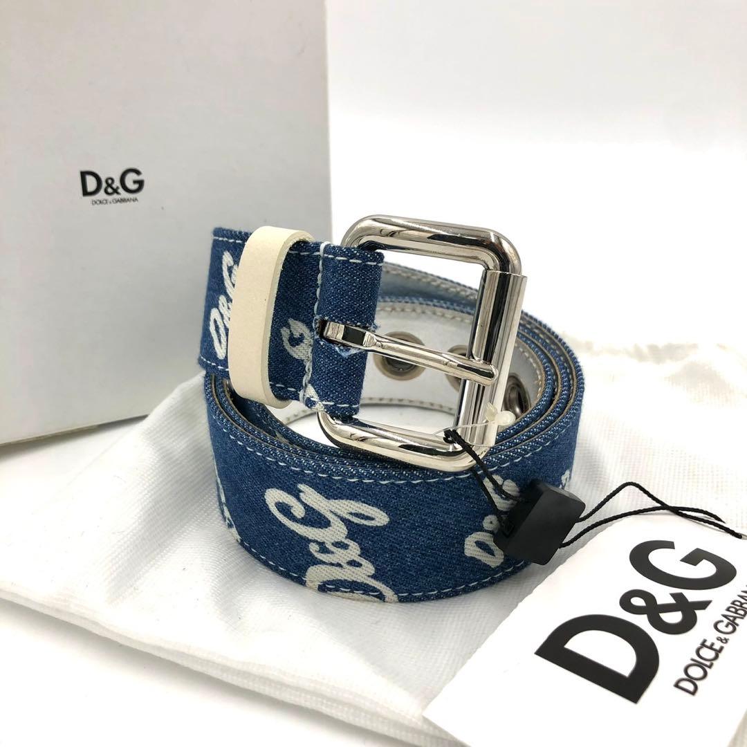 【新品】ドルガバ　ベルト　総柄　デニム　タグ付き