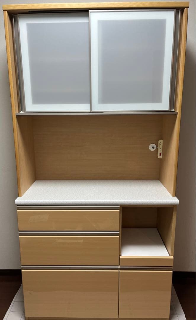 ニトリ食器棚キッチンボードアルミナ2 100KB