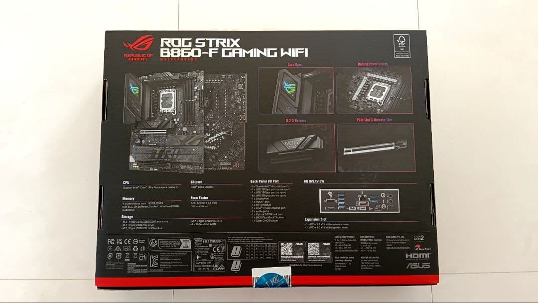 asus ROG STRIX B860-F GAMING WIFI マザーボード