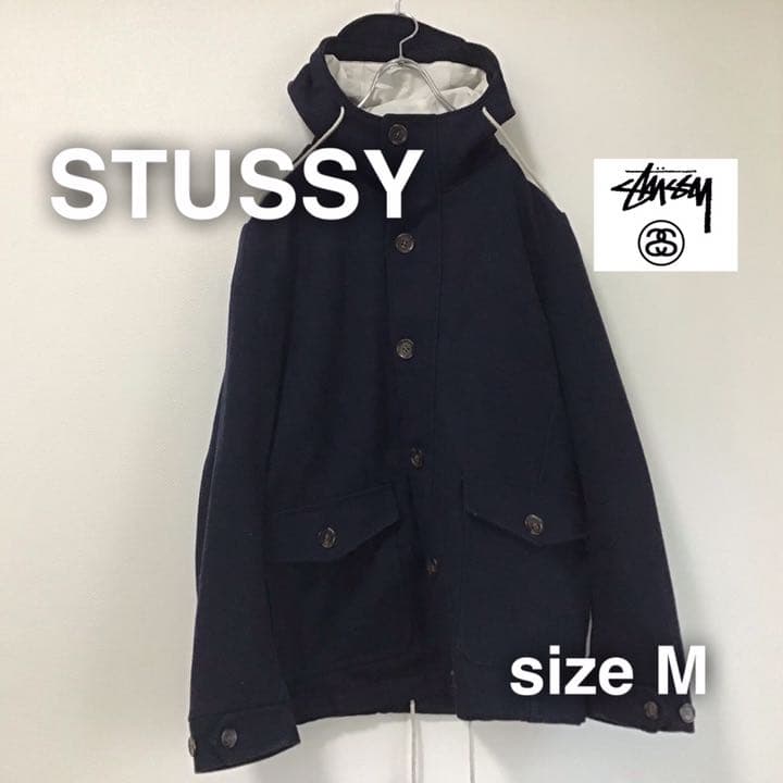 STUSSY ステューシー　ウールコート　モッズ　マウンテン　M 刺繍　M-65