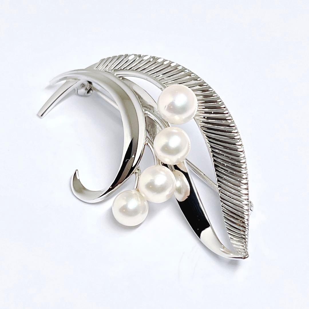 美品✨MIKIMOTO ミキモト パール　ブローチ　リーフ　フラワー