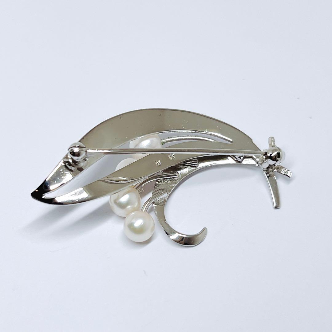 美品✨MIKIMOTO ミキモト パール　ブローチ　リーフ　フラワー